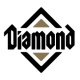 Black and gold Diamond brand pet food logo. 