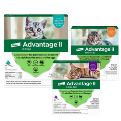 Advantage II Flea Spot Treatment for Kittens and Cats Product Combo Image.