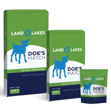 Land O’ Lakes Does Match Kid Milk Replacer. Animal health product. Multi size product containers.