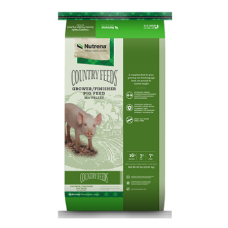 Nutrena Country Feeds Grower Finisher Pig Feed. Swine feed. Green feed bag.