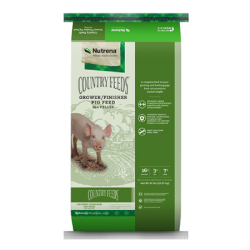 Nutrena Country Feeds Grower Finisher Pig Feed. Swine feed. Green feed bag.