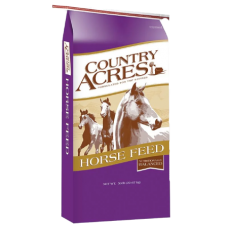 Purina Country Acres Sweet 12 Horse Feed. Purple equine feed bag.