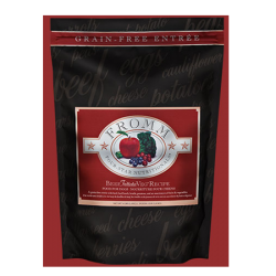 Fromm Beef Frittata Veg Recipe Dry Dog Food. Black and burgundy feed bag.