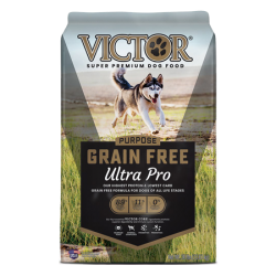 Victor Grain Free Ultra Pro Dry Dog Food. Pet food bag.