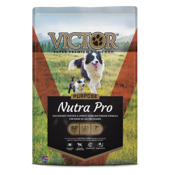 Victor Nutra Pro Dry Dog Food. Pet food bag.