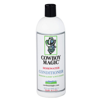 Cowboy Magic Rosewater Pet Conditioner. White plastic bottled with black cap.