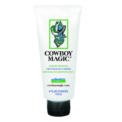 Cowboy Magic Horse Detangler & Shine. White tube with black cap. 