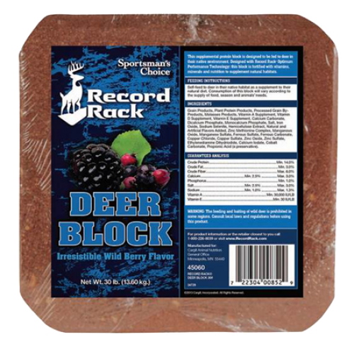 Record Rack Deer Block with Wild Berry Flavor New Braunfels Feed & Supply