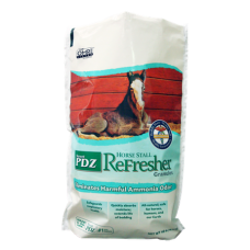 Manna Pro Sweet PDZ Horse Stall Refresher Granules. Blue and white bag.