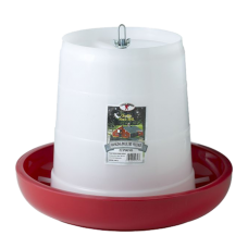 Little Giant 22lb Plastic Hanging Poultry Feeder. Chicken feeder. Red and white feeder.