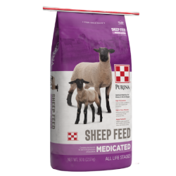 Purple and white feed bag 50-lbs. Ewe and lamb. Purina® Delta Lamb & Ewe Breeder DX30