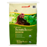 Manna Pro Organic Scratch Grains | New Braunfels Feed & Supply Manna Pro Organic Scratch Grains. Tan and green poultry feed bag.