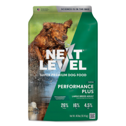 Next Level Performance Plus Large Breed Adult. Dry dog food in 40-lb bag.