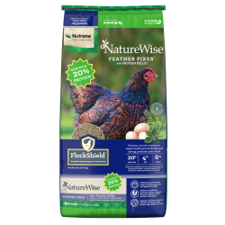 NatureWise 20% Protein Feather Fixer Pellet. Green 40-lb bag chicken feed bag. 