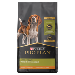 Purina Pro Plan Adult Weight Management Chicken & Rice Formula Dry Dog Food Food Bag.