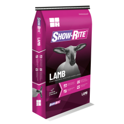 Show-Rite NewCo Lamb Feed D22.7. Purple feed bag.