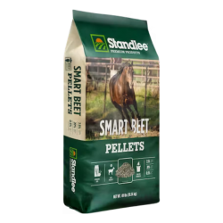 Standlee Premium Smart Beet Pellets. 40-lb green bag of feed for horses.