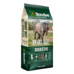 Standlee Premium Smart Beet Shreds. 25-lb green bag of feed for horses.
