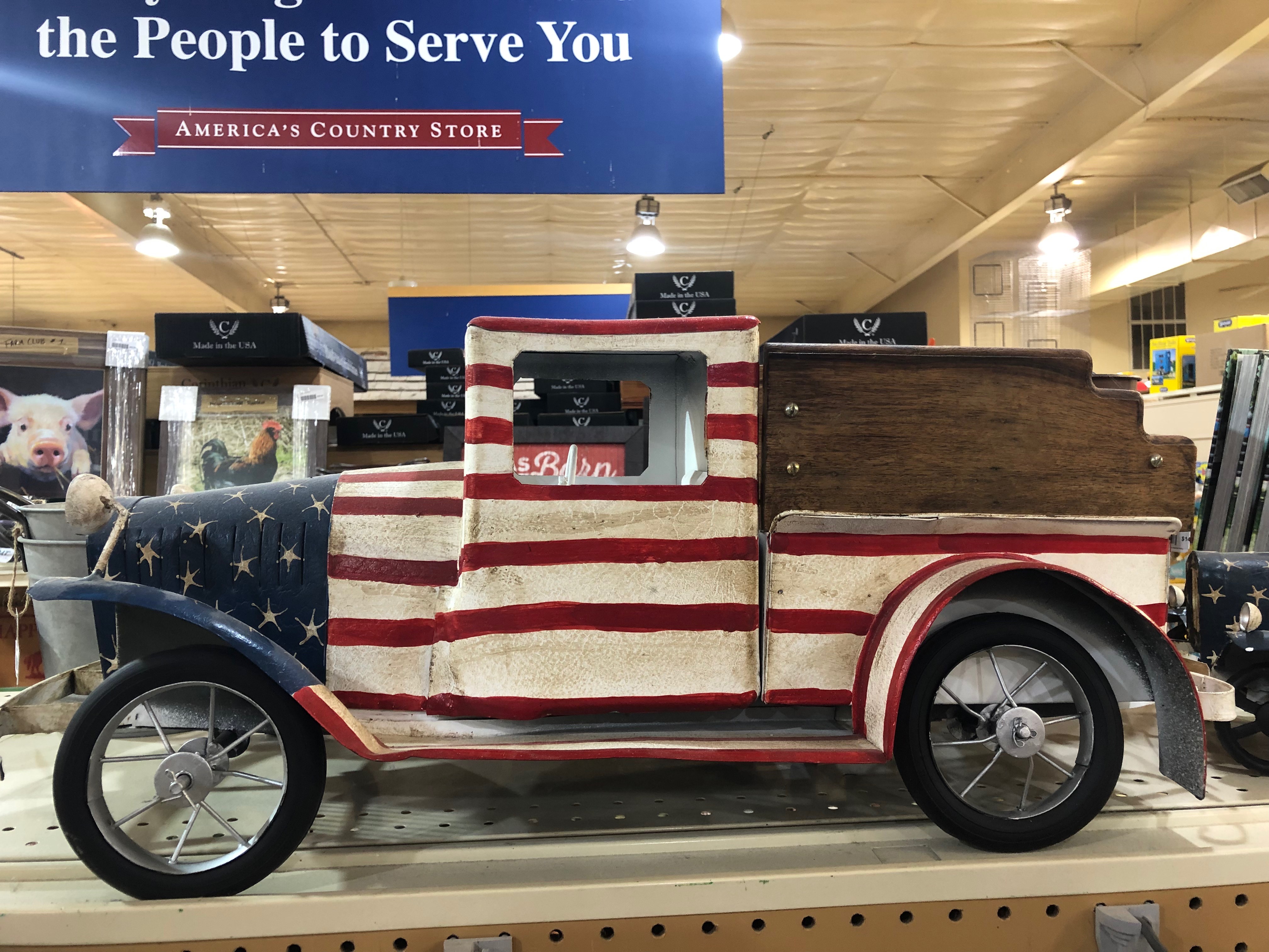 Valentine's Day Gifts: Red, White, and Blue Decorative Truck