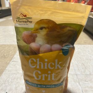 Yellow bag of Manna Pr Chick Grit